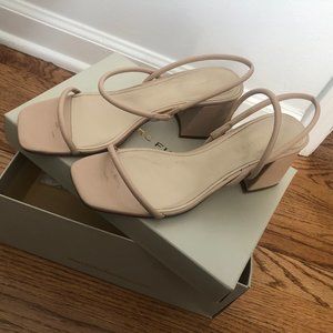 Marc Fisher Block Heeled Nude Sandal